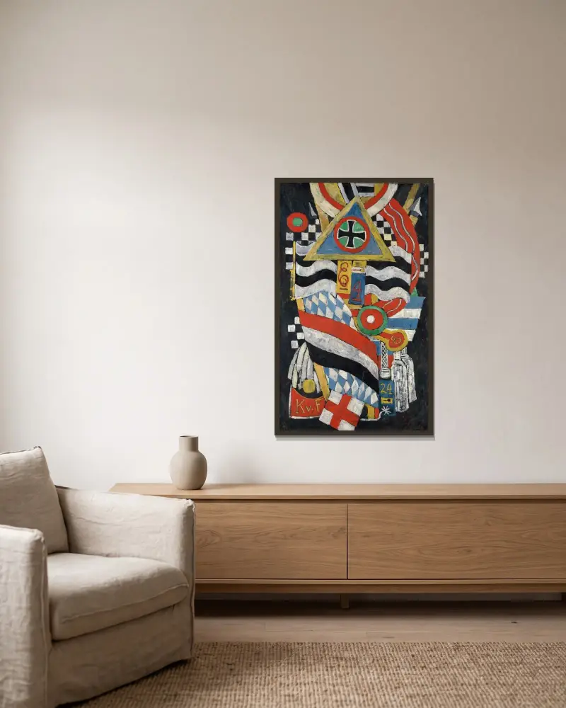 Portrét německého důstojníka, Marsden Hartley v rámu na stěně