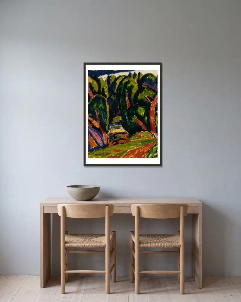Rudý strom, Marsden Hartley v rámu na stěně