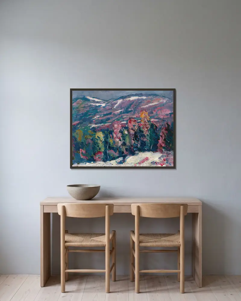 Song Of Winter av Marsden Hartley inramad på en vägg