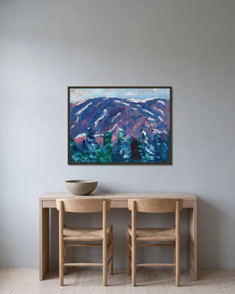 Wintergesänge, Nr. 3 von Marsden Hartley gerahmt an einer Wand