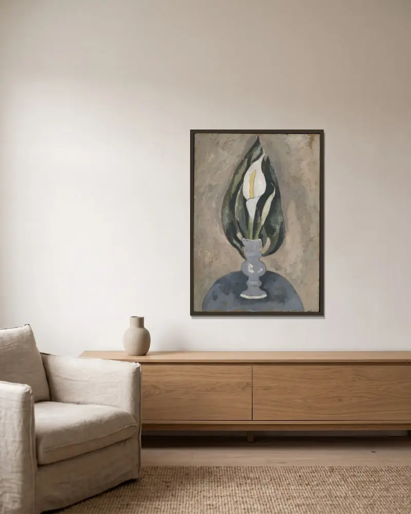 Stilleben Nr. 16 von Marsden Hartley gerahmt an einer Wand