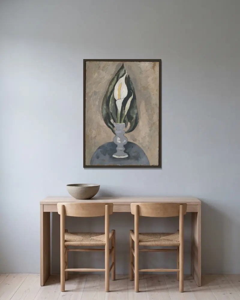 Stilleben Nr. 16 von Marsden Hartley gerahmt an einer Wand