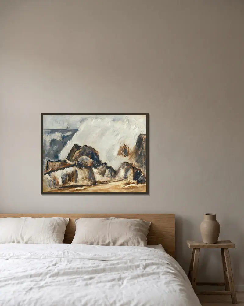 Sturzwelle von Marsden Hartley gerahmt an einer Wand