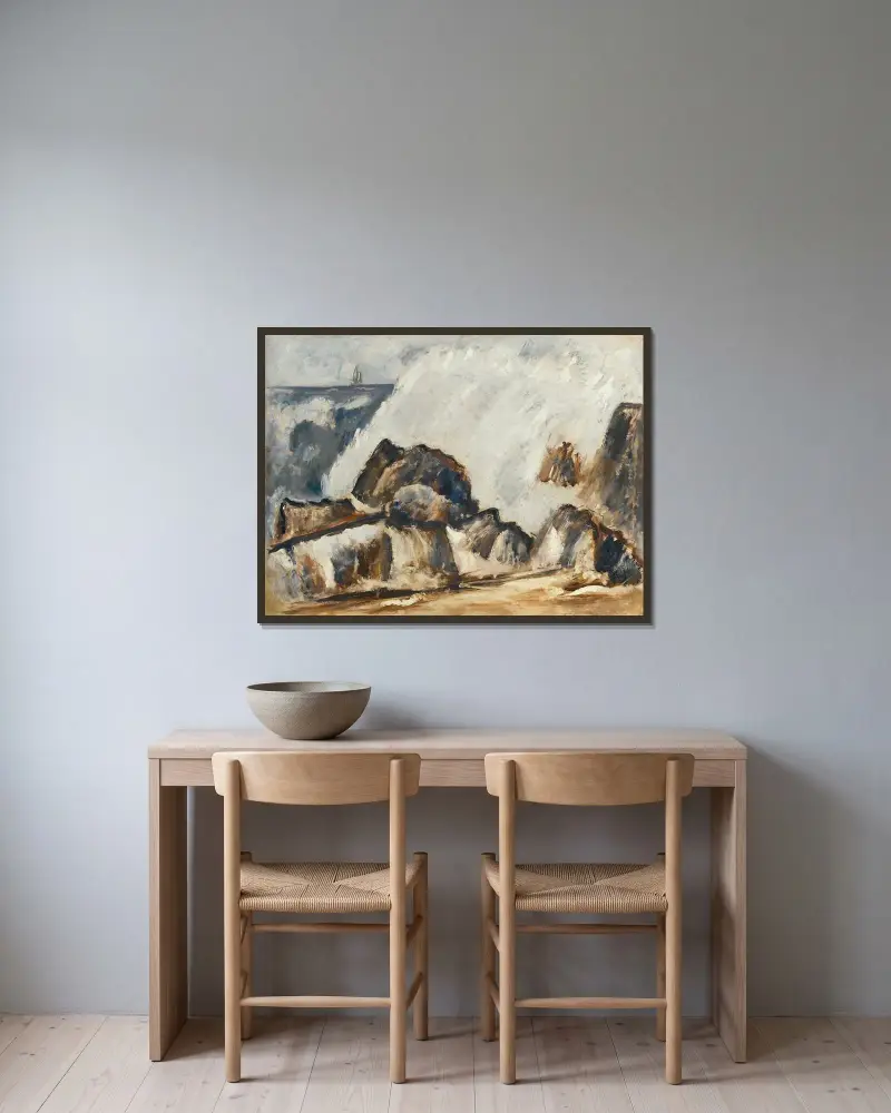 Sturzwelle von Marsden Hartley gerahmt an einer Wand