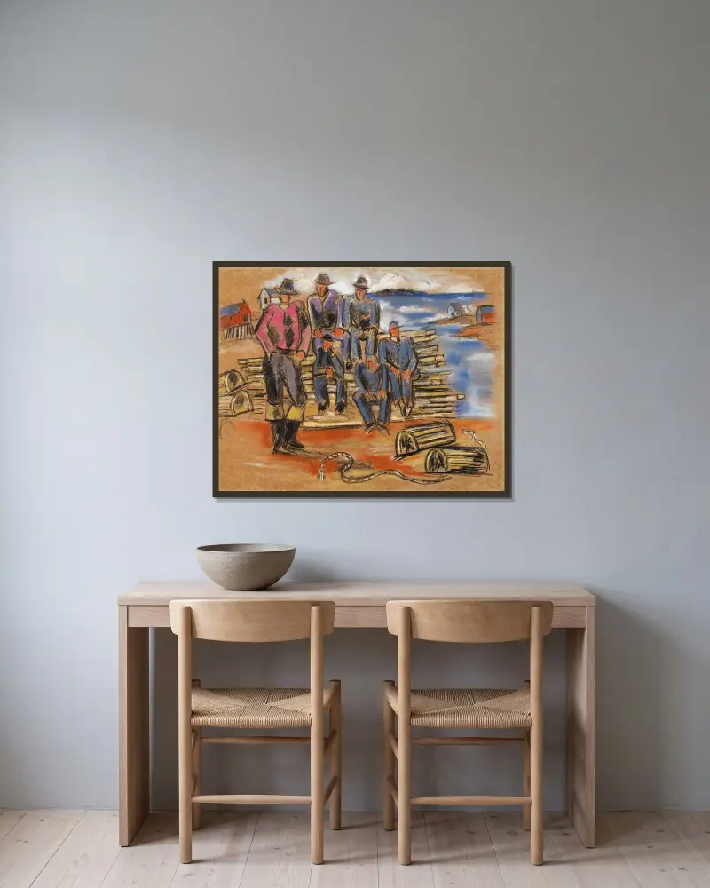 Studie k humerským rybářům, Marsden Hartley v rámu na stěně