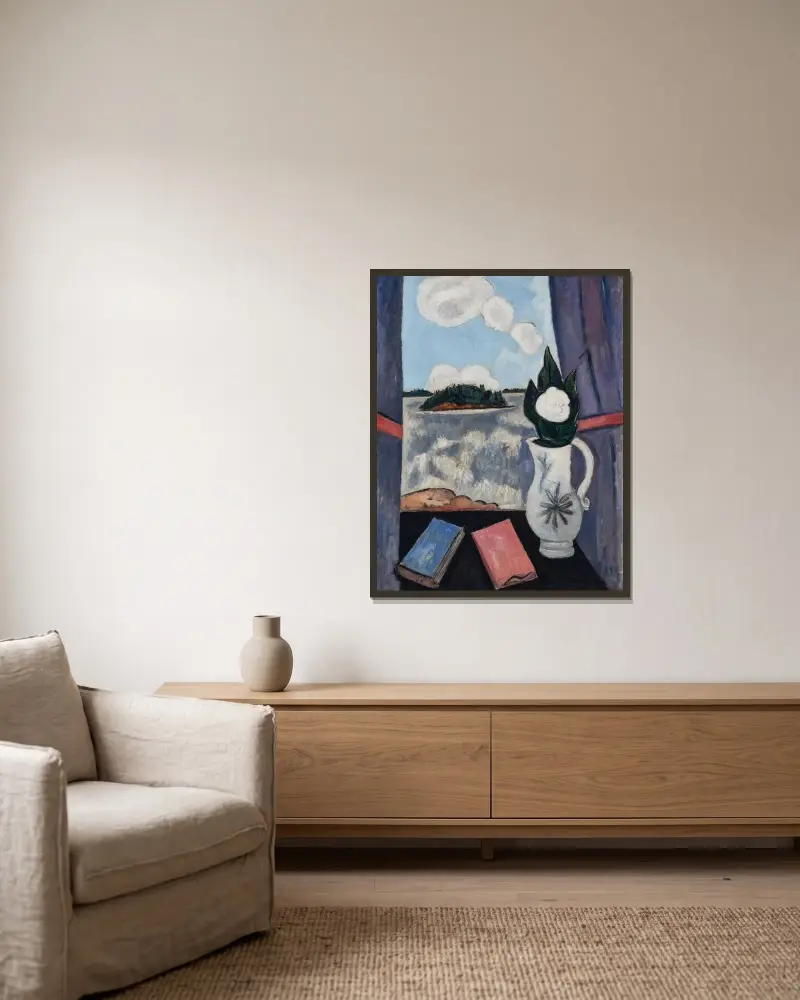 Sommer-Meeres-Fenster von Marsden Hartley gerahmt an einer Wand