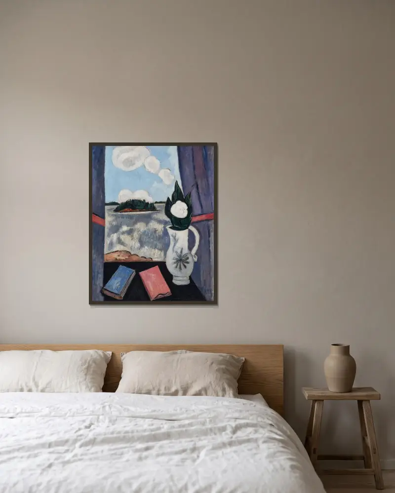 Sommer-Meeres-Fenster von Marsden Hartley gerahmt an einer Wand