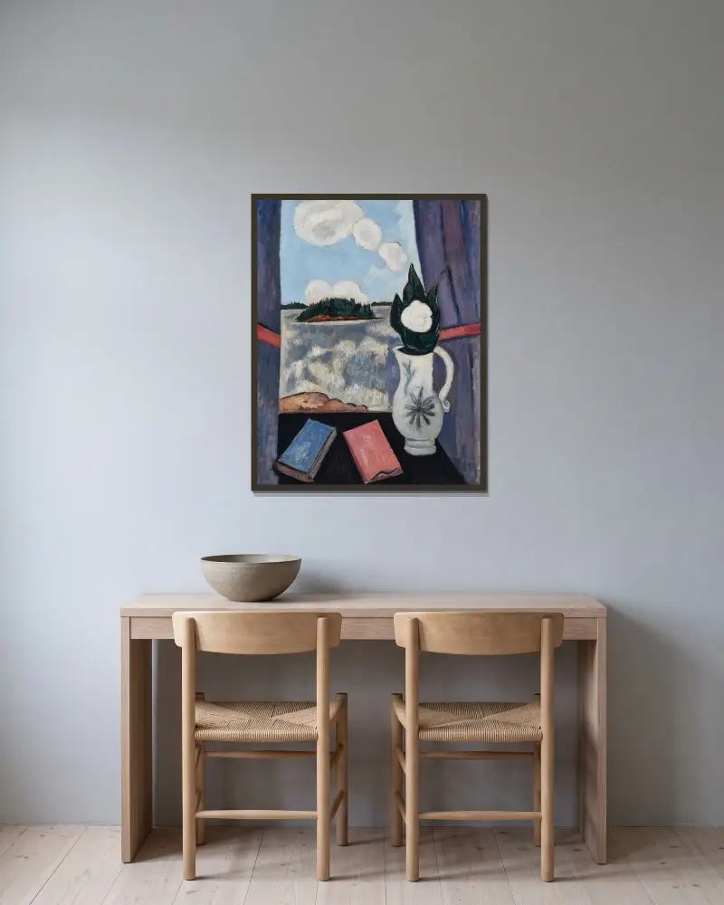 Sommer-Meeres-Fenster von Marsden Hartley gerahmt an einer Wand