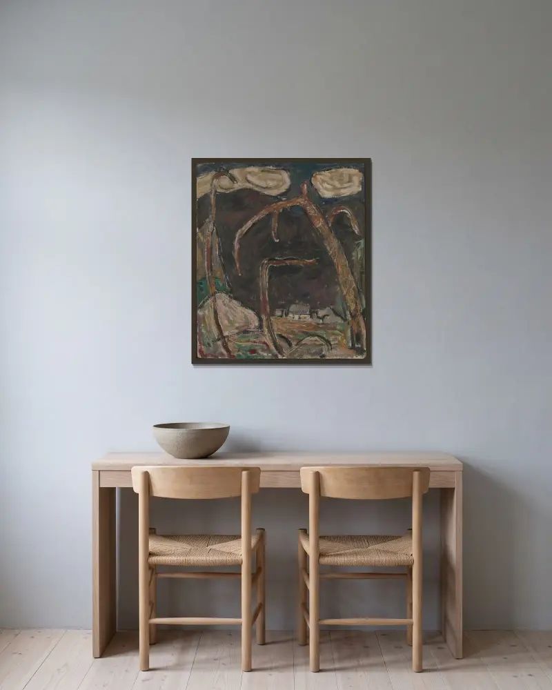 Der dunkle Berg, Nr. 1 von Marsden Hartley gerahmt an einer Wand