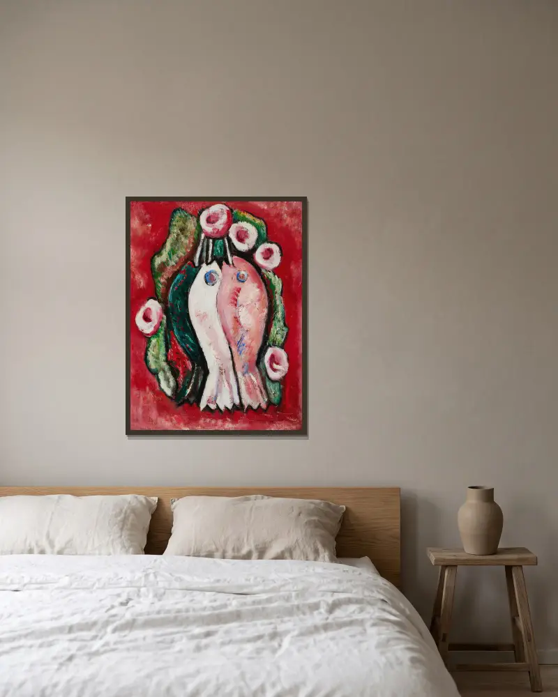 Tropic Fantasy av Marsden Hartley inramad på en vägg