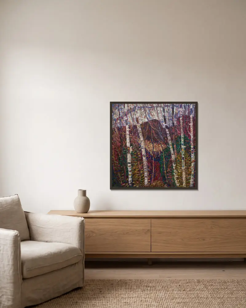 Weiße Birken von Marsden Hartley gerahmt an einer Wand