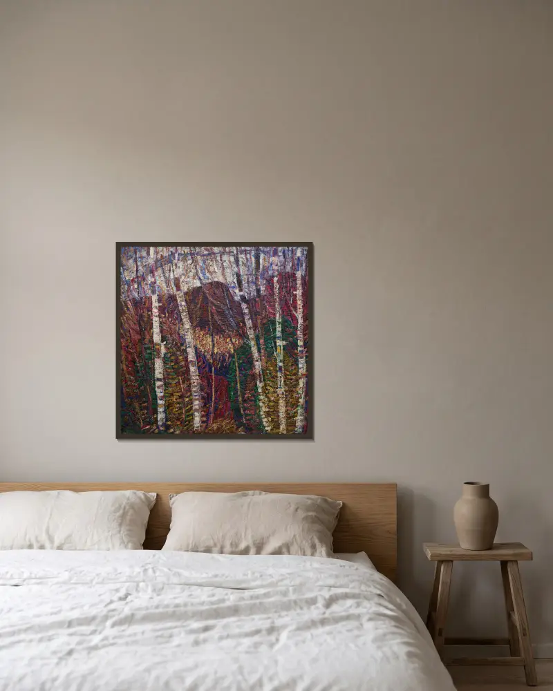 Weiße Birken von Marsden Hartley gerahmt an einer Wand
