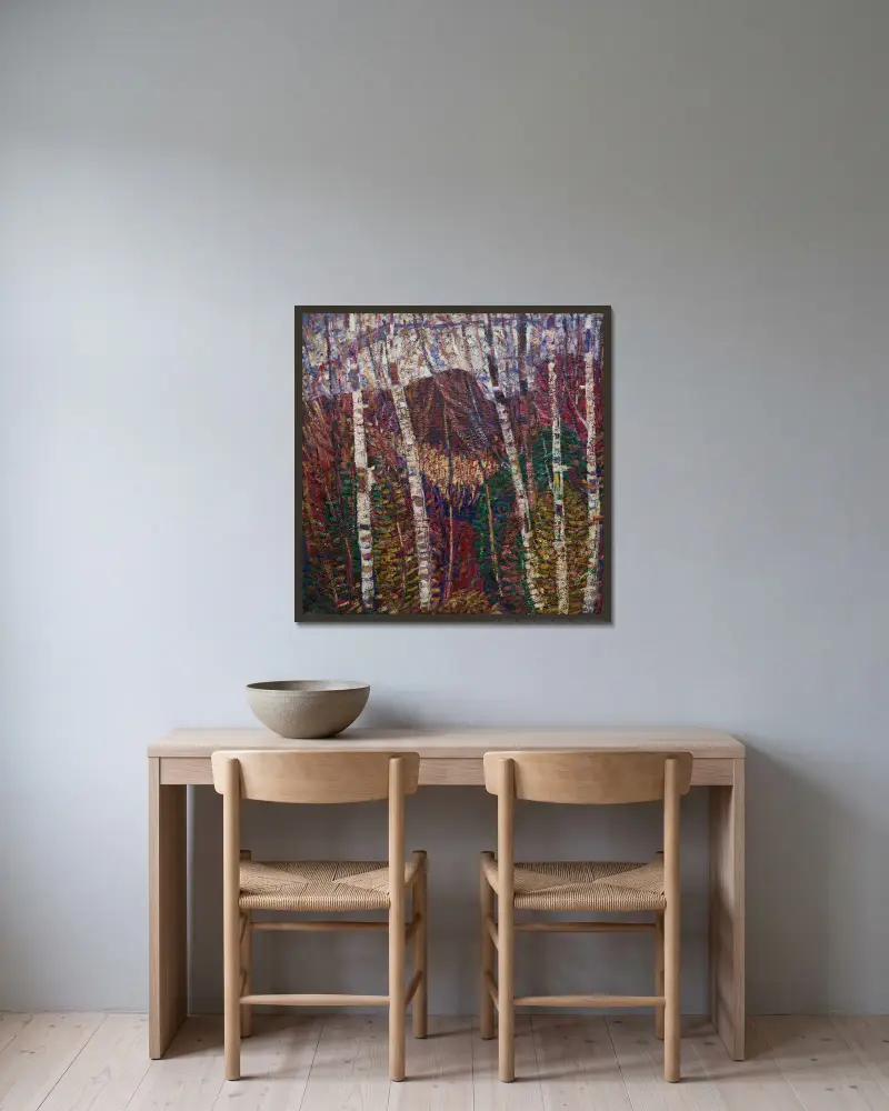 Weiße Birken von Marsden Hartley gerahmt an einer Wand