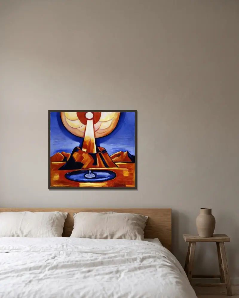 Yliaster (Paracelsus) av Marsden Hartley inramad på en vägg