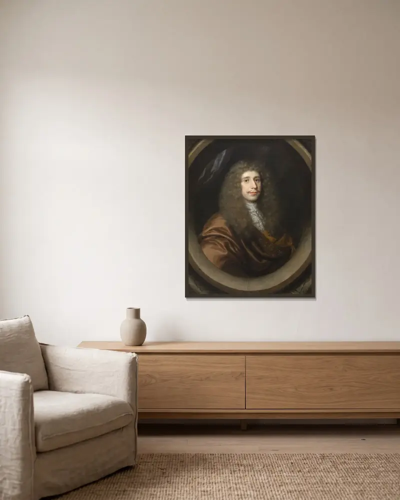 The Merchant Pieter von Breda av Martin Mytens inramad på en vägg