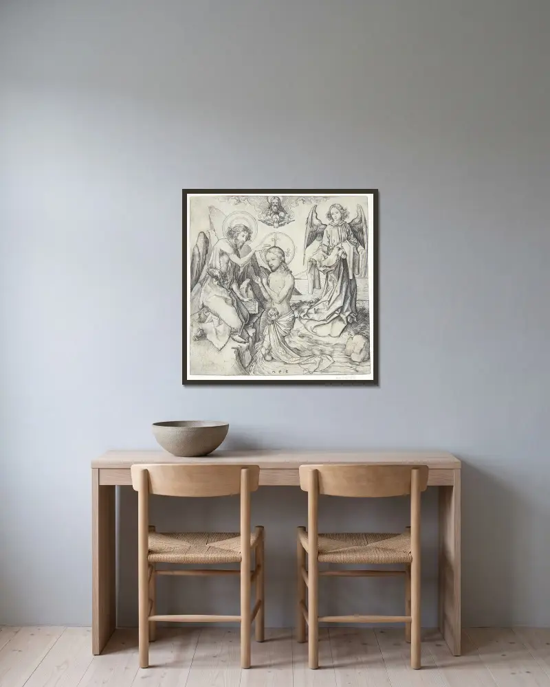 Ježíšův křest, Martin Schongauer v rámu na stěně