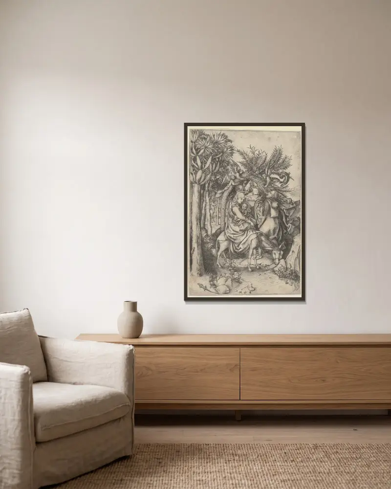 Ucieczka do Egiptu, Martin Schongauer w ramie na ścianie