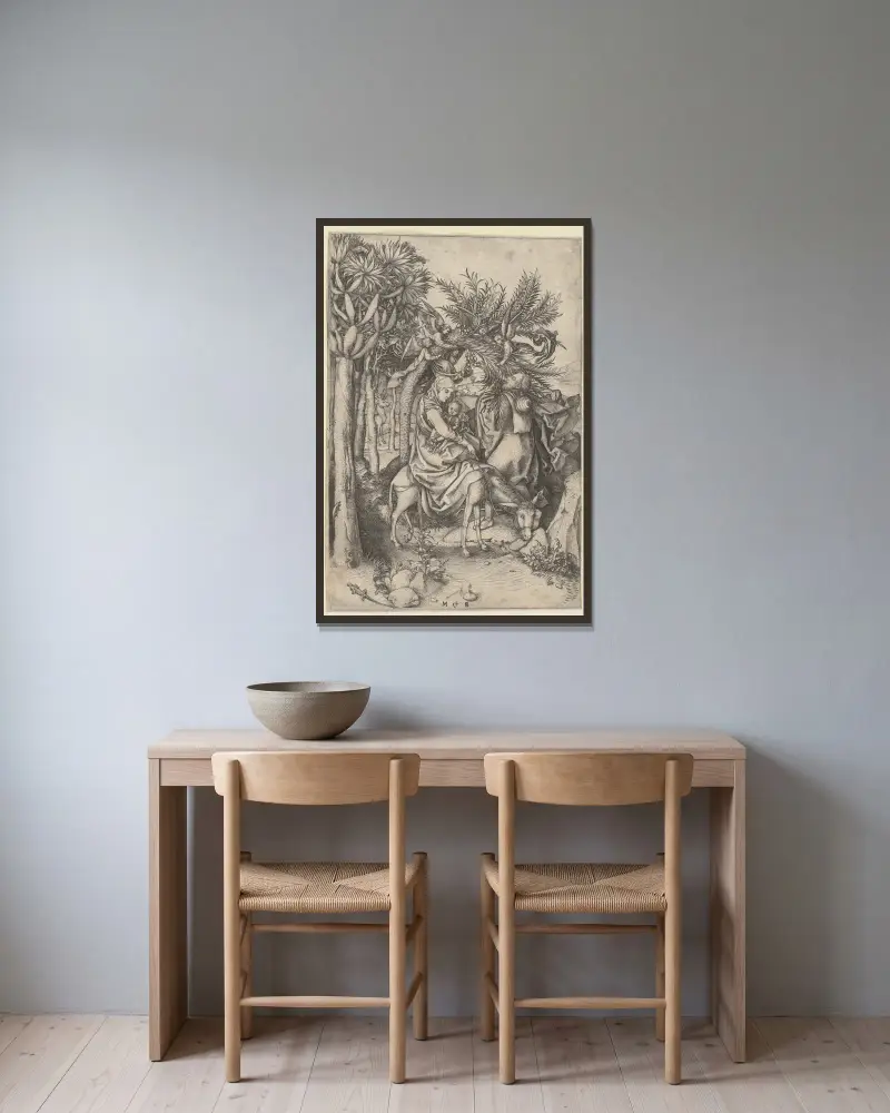 Ucieczka do Egiptu, Martin Schongauer w ramie na ścianie