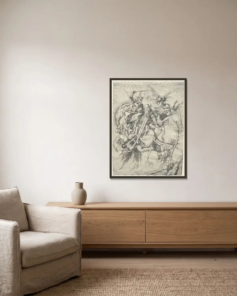 Kuszenie św. Antoniego, Martin Schongauer w ramie na ścianie