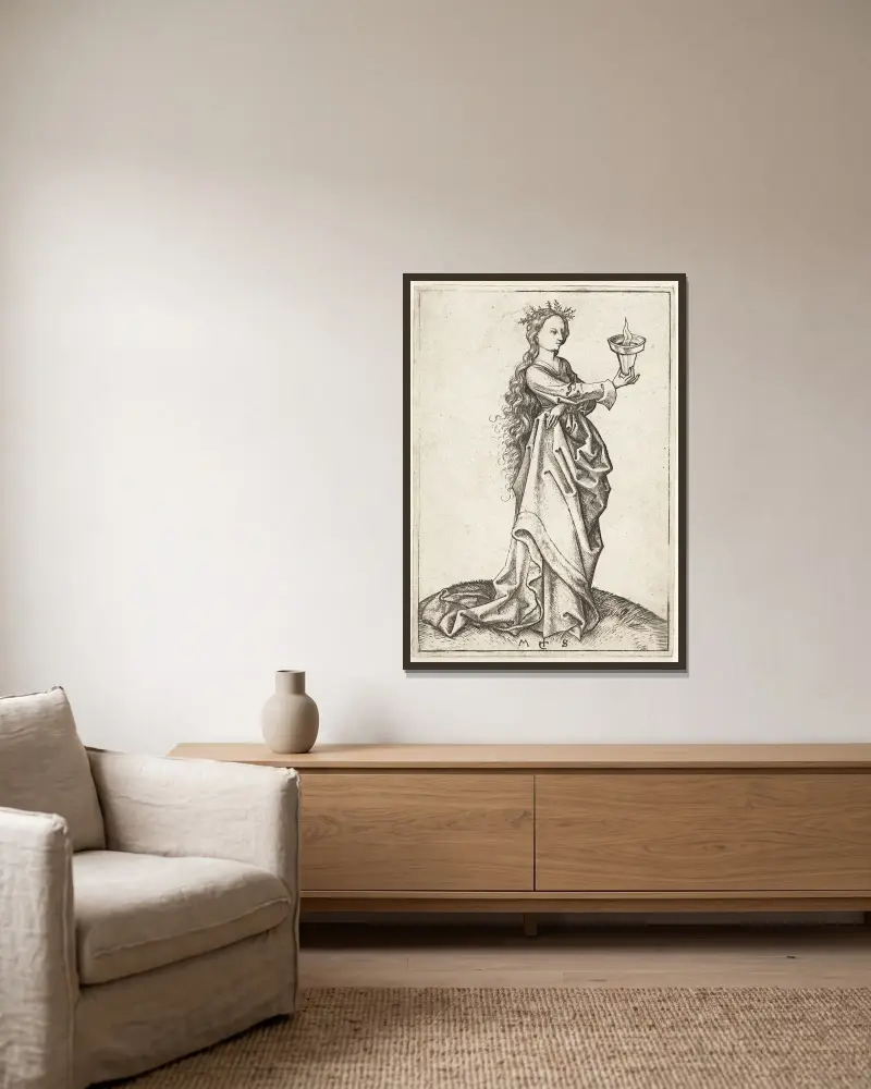 Třetí moudrá panna, Martin Schongauer v rámu na stěně