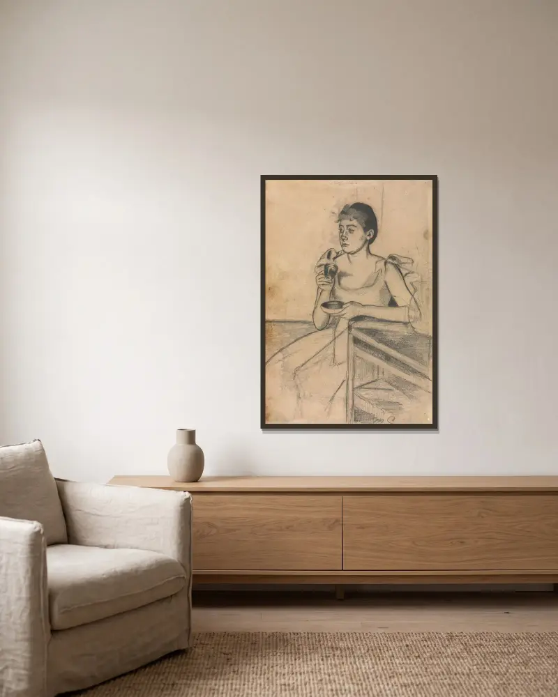 Po kávě po večeři, Mary Cassatt v rámu na stěně