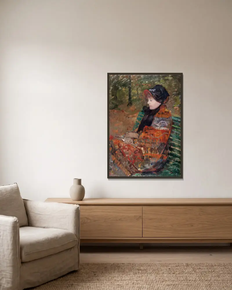 Automne, portrait de Lydia Cassatt av Mary Cassatt inramad på en vägg