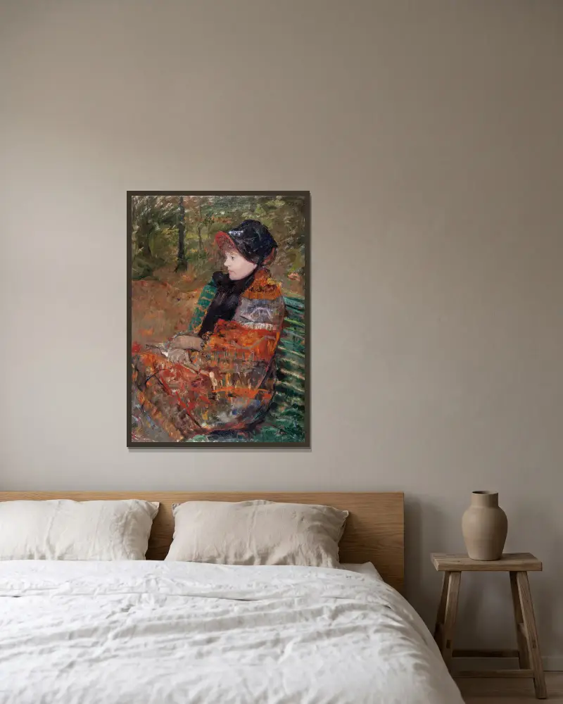 Automne, portrait de Lydia Cassatt av Mary Cassatt inramad på en vägg