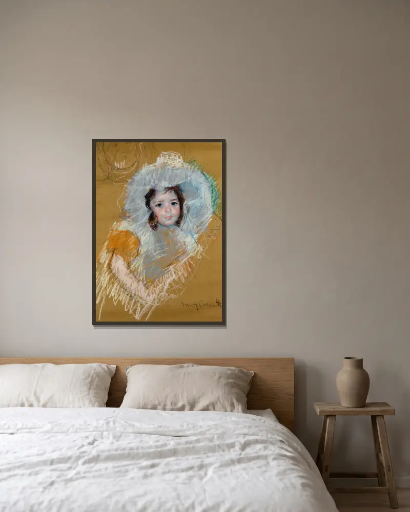Mädchenbüste von Mary Cassatt gerahmt an einer Wand