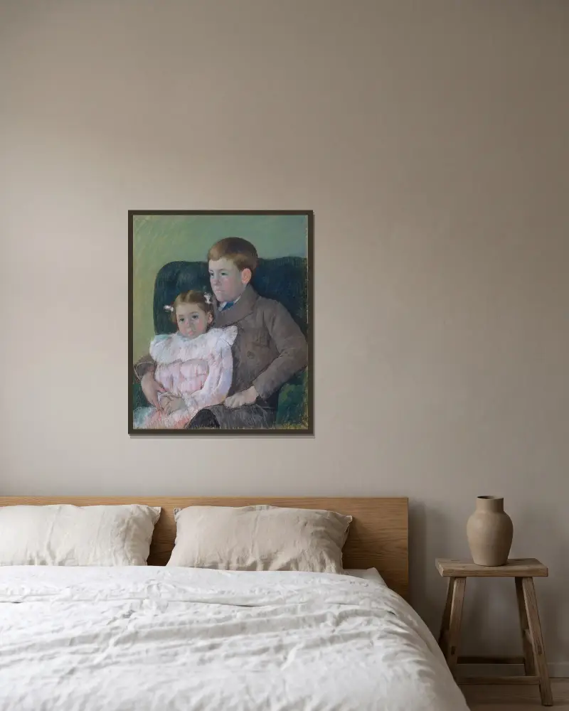 Gardner and Ellen Mary Cassatt av Mary Cassatt inramad på en vägg