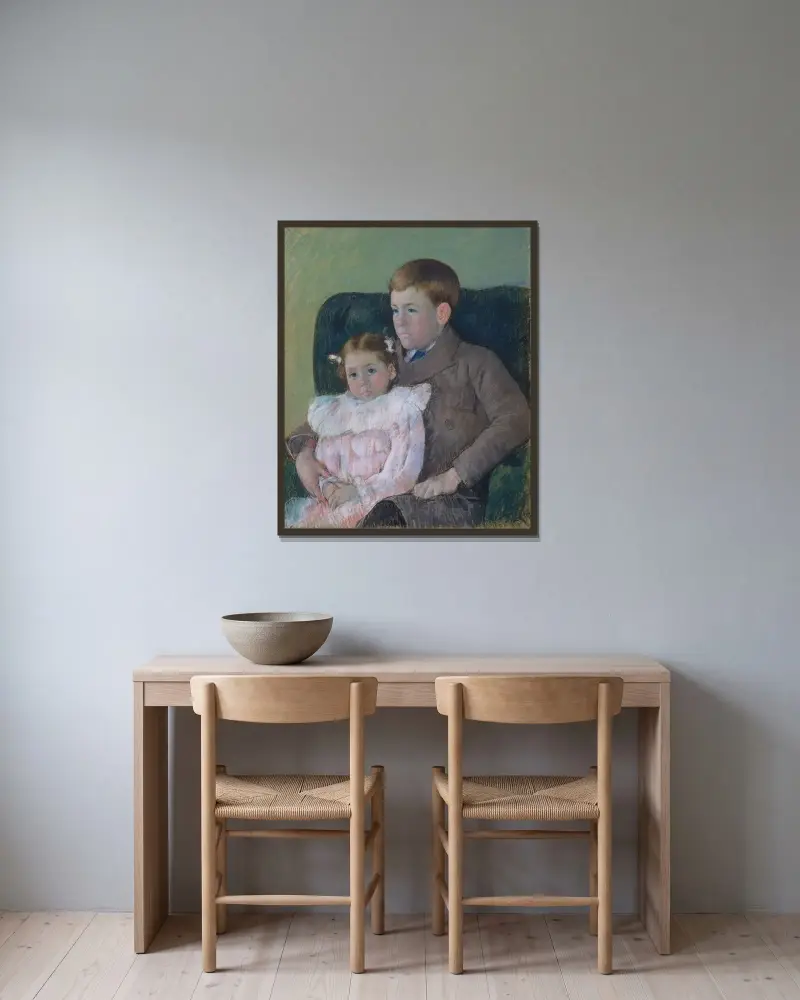 Gardner and Ellen Mary Cassatt av Mary Cassatt inramad på en vägg