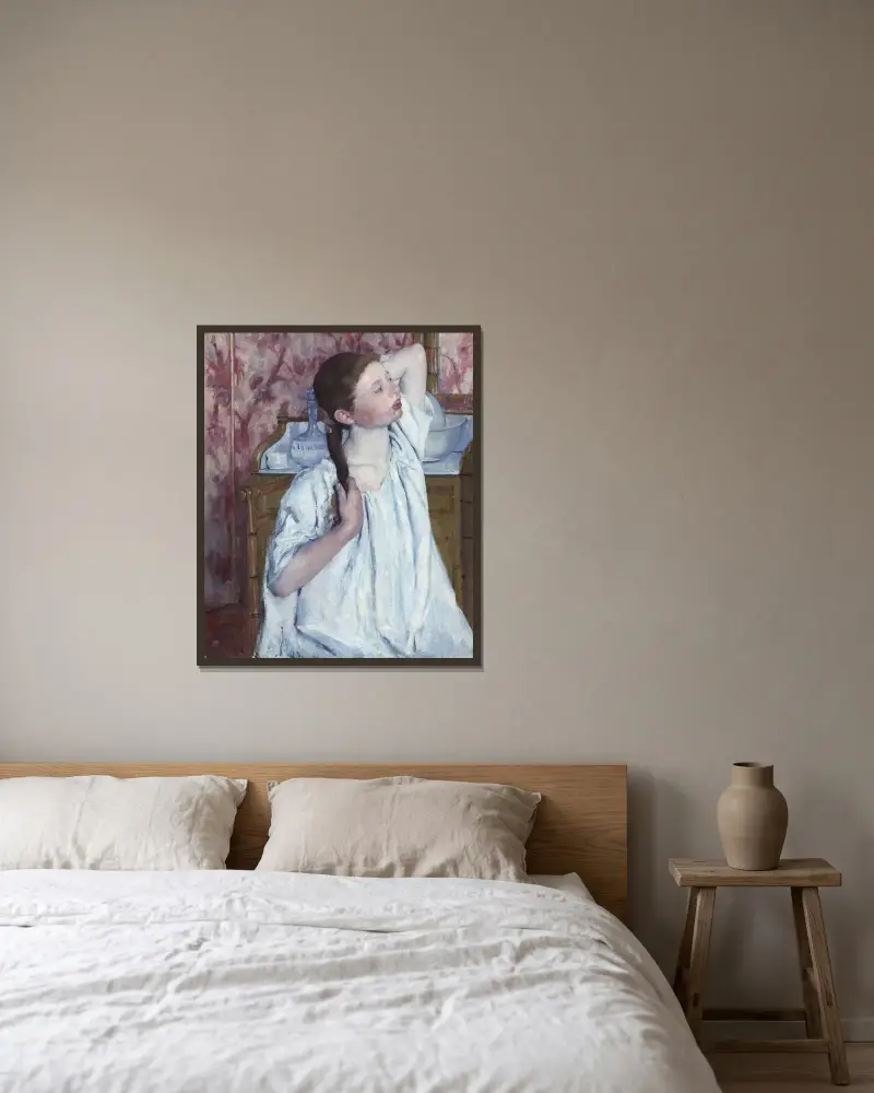 Dziewczyna układająca włosy, Mary Cassatt w ramie na ścianie