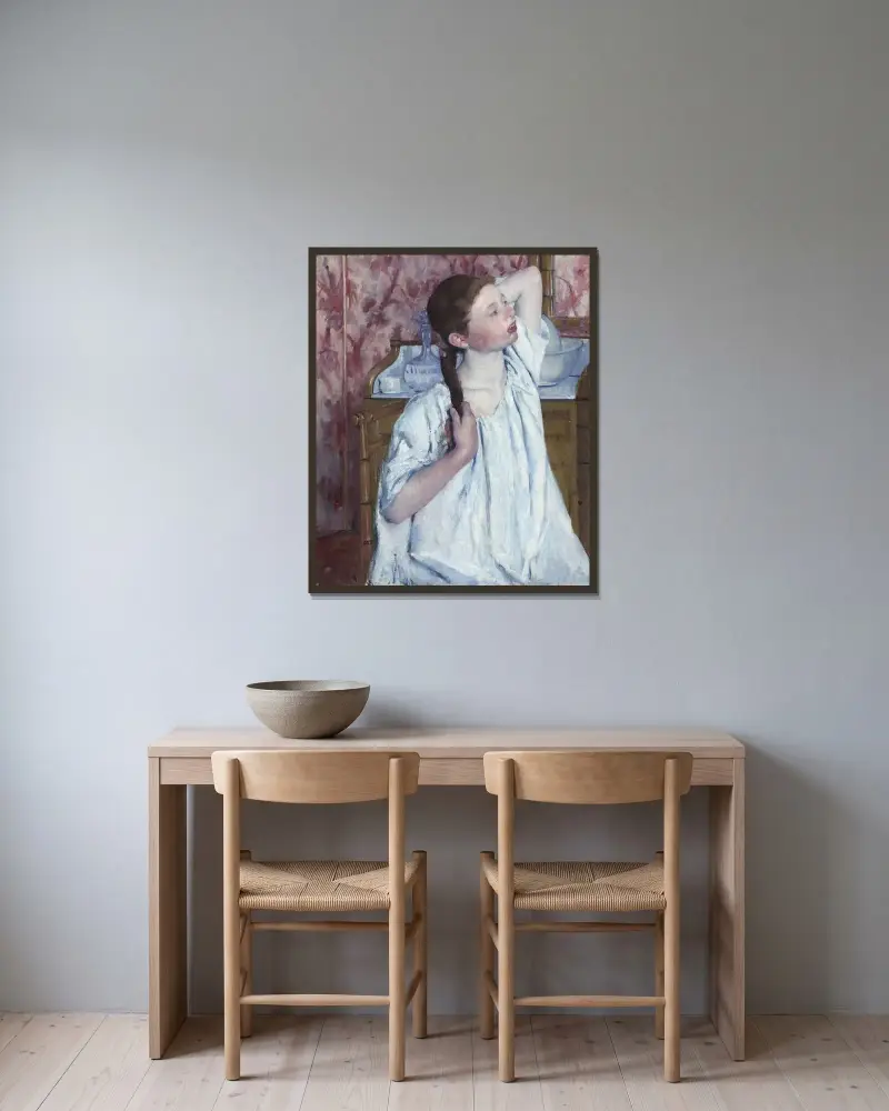 Dziewczyna układająca włosy, Mary Cassatt w ramie na ścianie