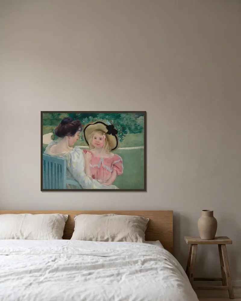Im Garten von Mary Cassatt gerahmt an einer Wand