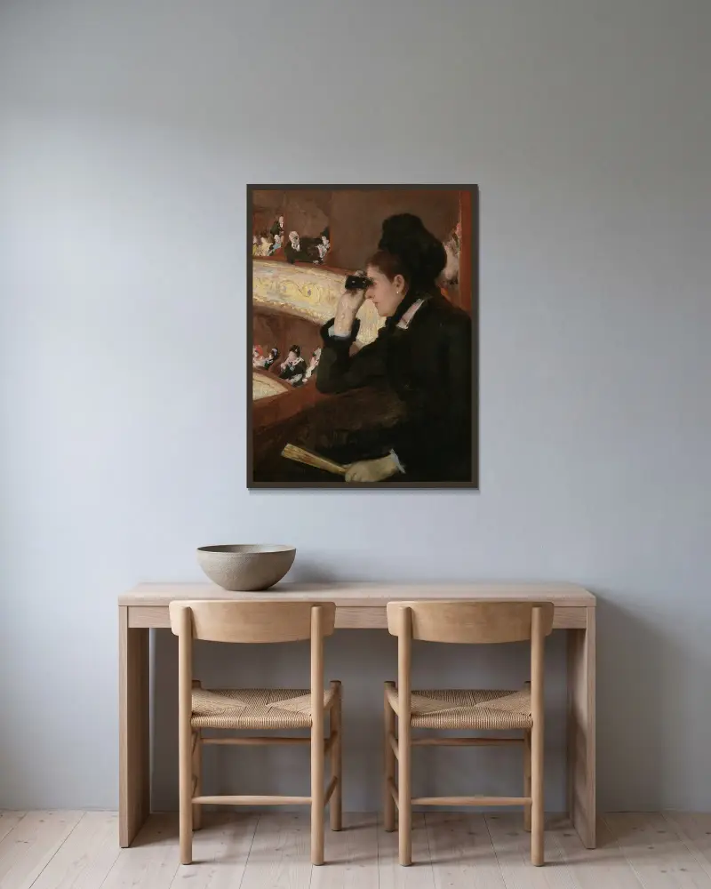 In der Loge von Mary Cassatt gerahmt an einer Wand