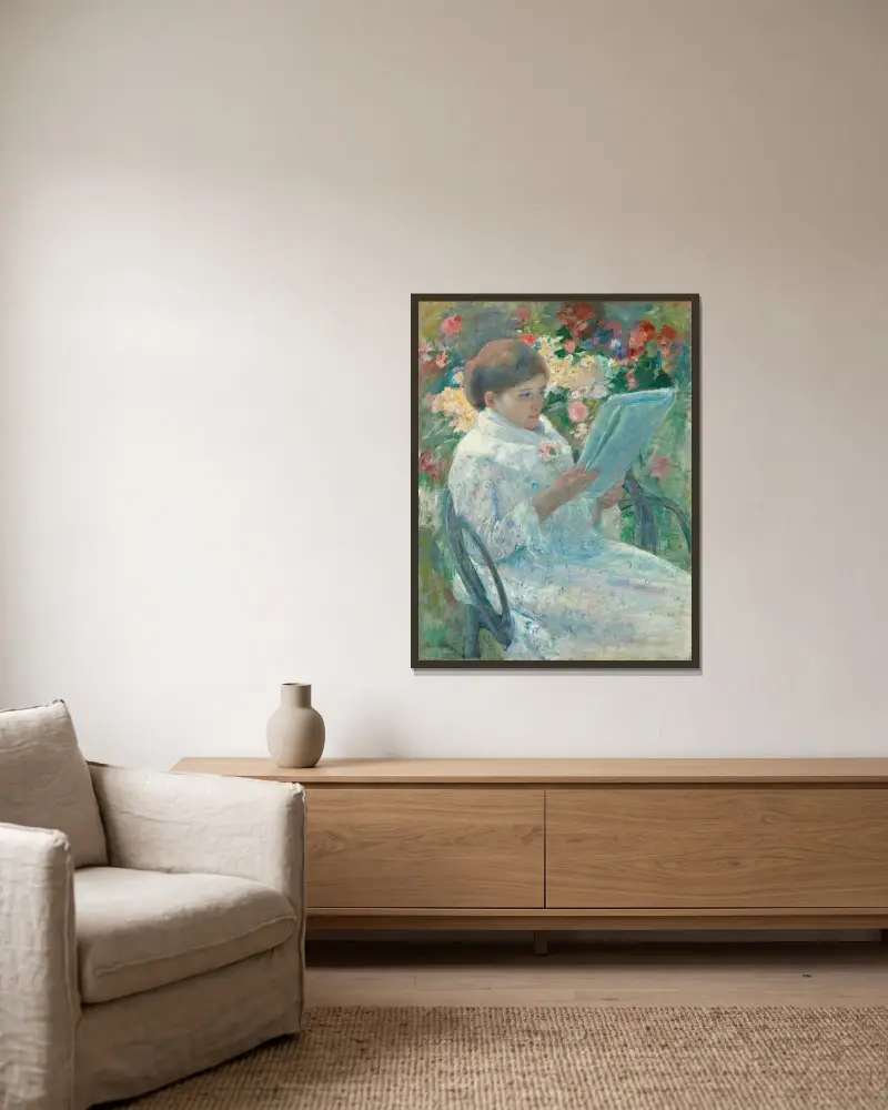 Auf einem Balkon von Mary Cassatt gerahmt an einer Wand