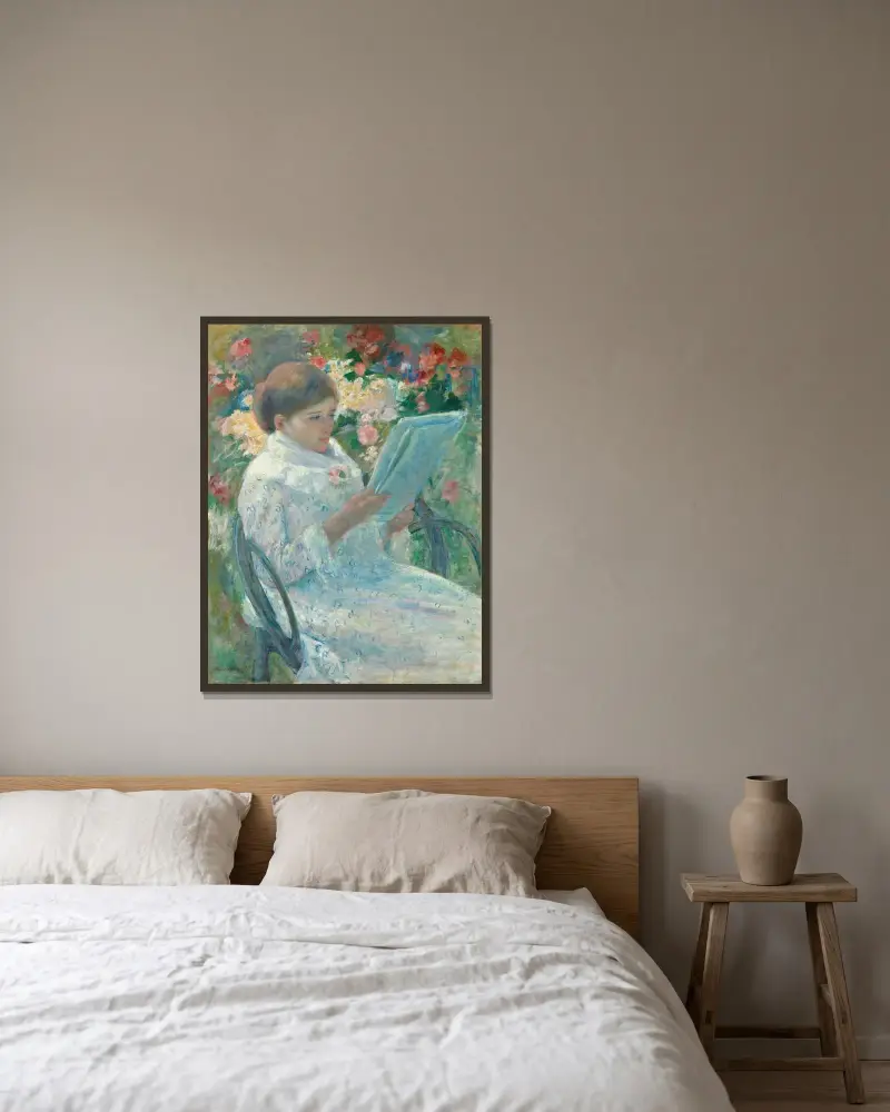 Auf einem Balkon von Mary Cassatt gerahmt an einer Wand