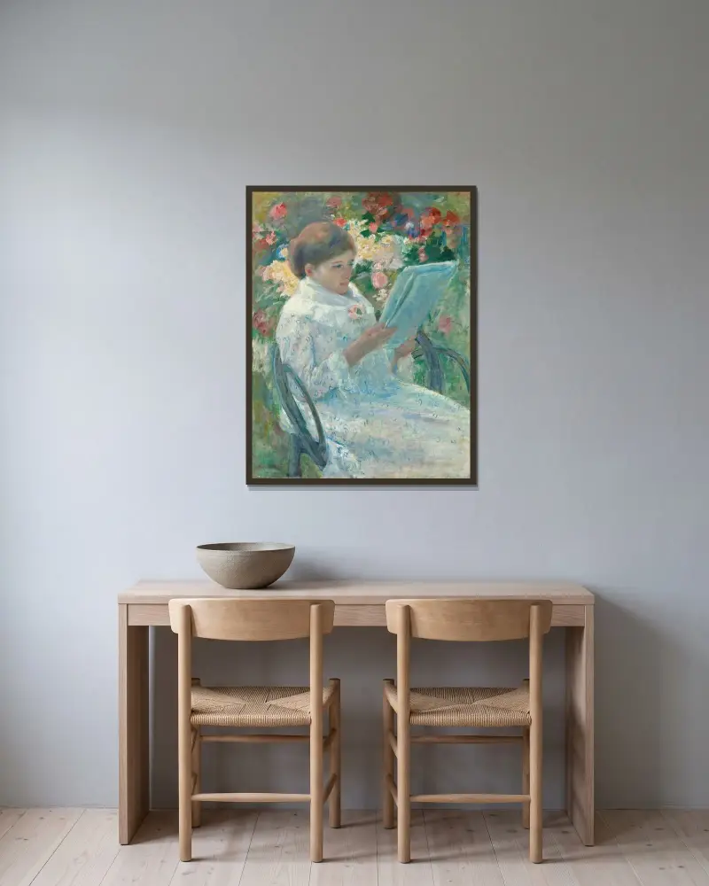 Auf einem Balkon von Mary Cassatt gerahmt an einer Wand