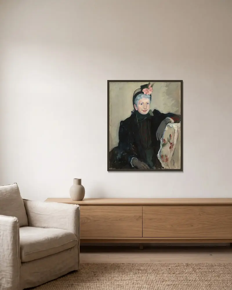 Portrait of an Elderly Lady av Mary Cassatt inramad på en vägg