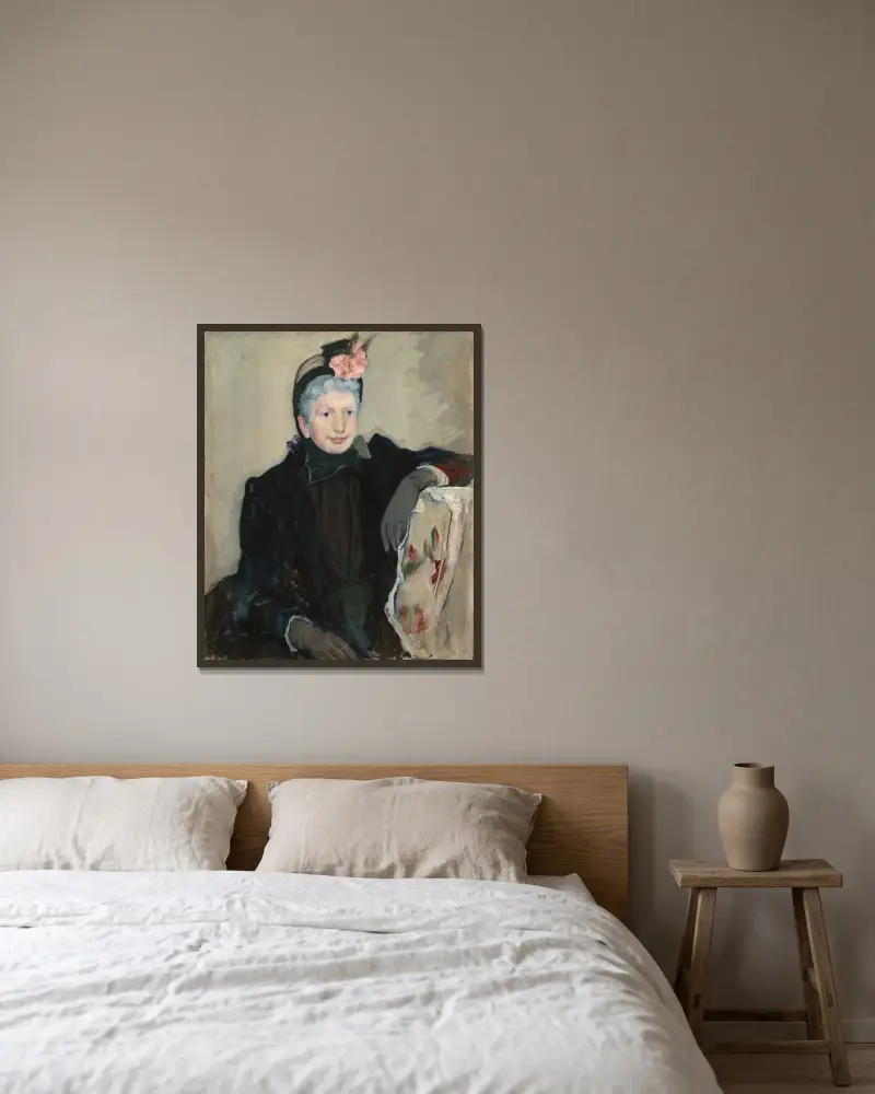 Portrait of an Elderly Lady av Mary Cassatt inramad på en vägg