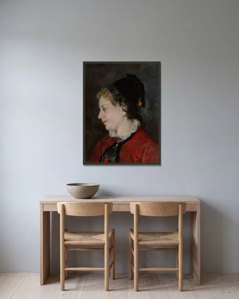 Portrait of Madame Sisley av Mary Cassatt inramad på en vägg