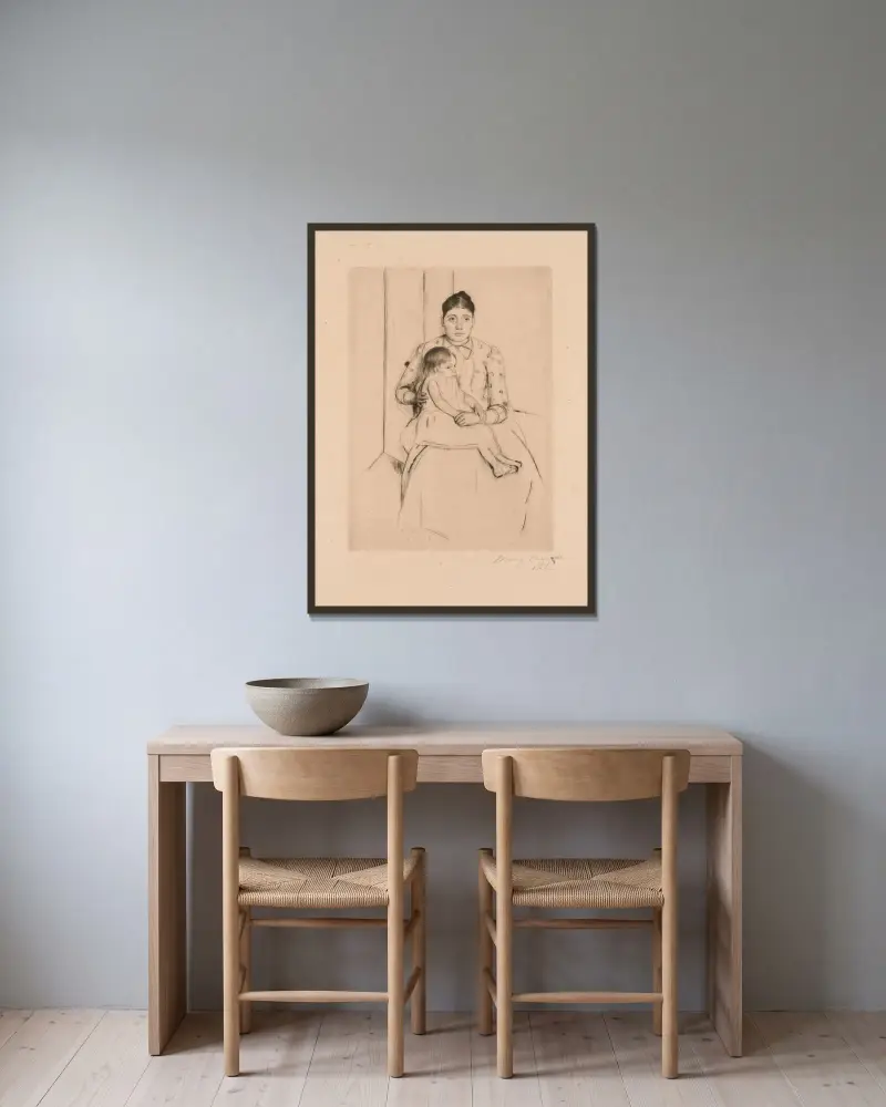 Odpočinek, Mary Cassatt v rámu na stěně
