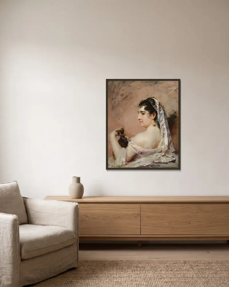 Roman Girl av Mary Cassatt inramad på en vägg