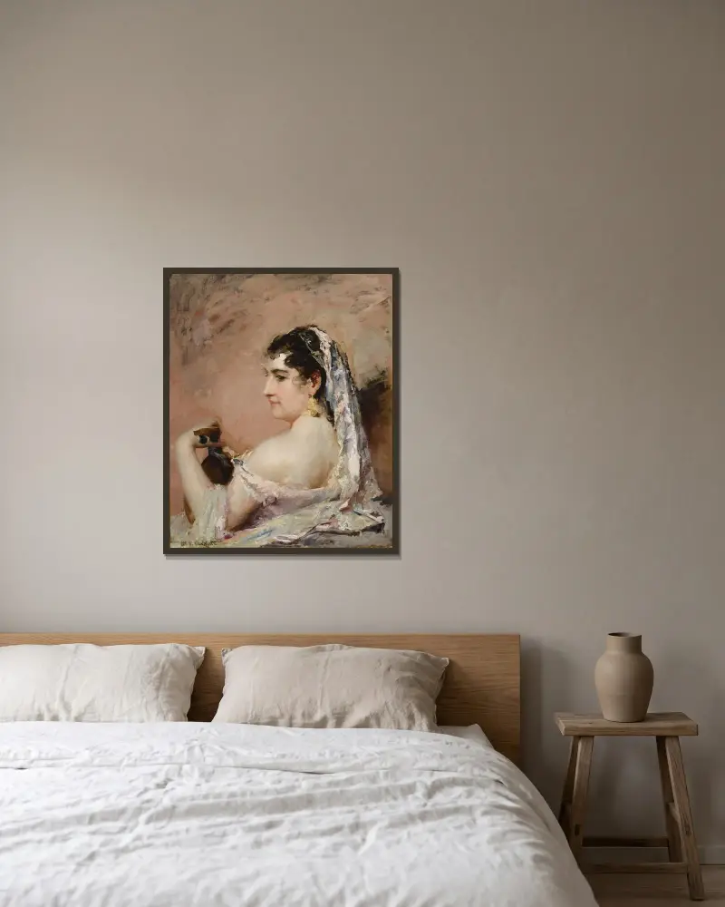 Roman Girl av Mary Cassatt inramad på en vägg