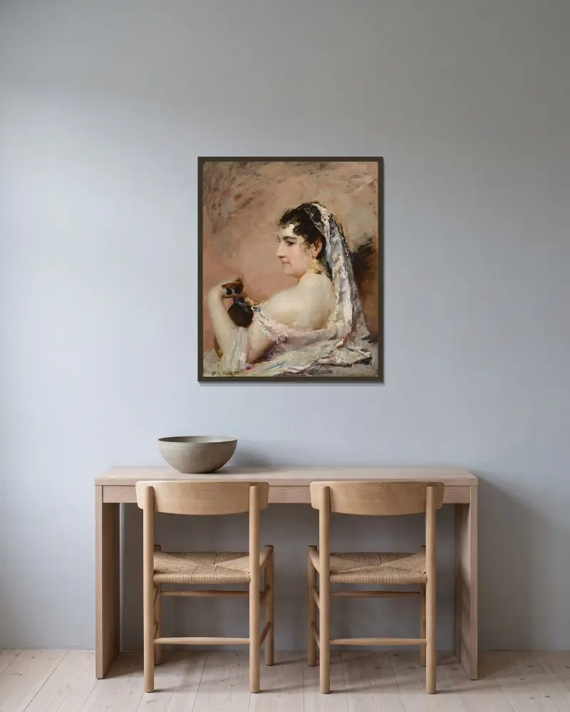Roman Girl av Mary Cassatt inramad på en vägg