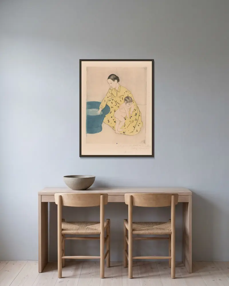 Koupel – nr. 1, Mary Cassatt v rámu na stěně