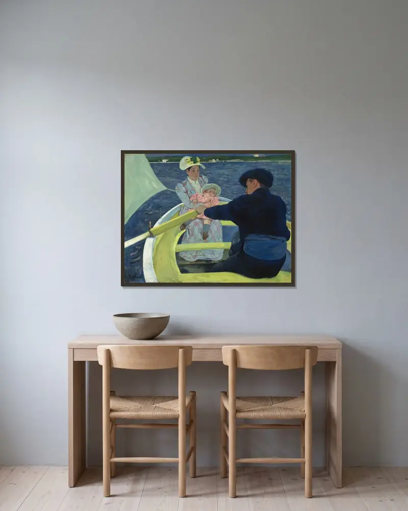 Výlet na loďce, Mary Cassatt v rámu na stěně