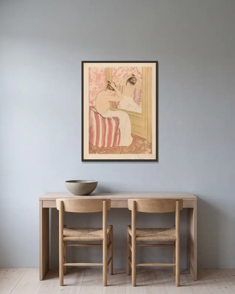 Účes– Nr. 1, Mary Cassatt v rámu na stěně