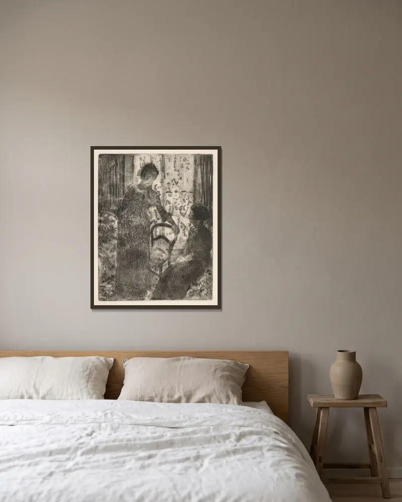 Der Besuch von Mary Cassatt gerahmt an einer Wand