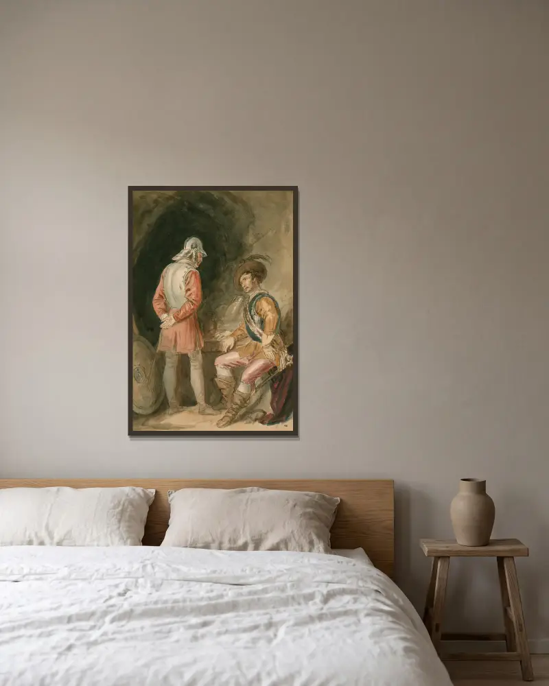 Dva muži, John Massey Wright v rámu na stěně