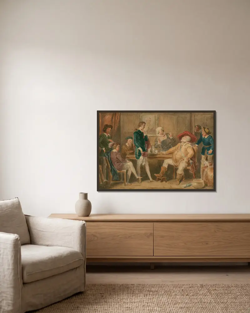 Illustrationen zu Shakespeare Pl. 013 von John Massey Wright gerahmt an einer Wand